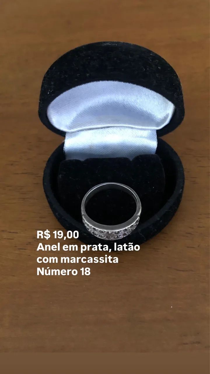 Anel número 18 Prata, latão e marcassita  - Foto 2
