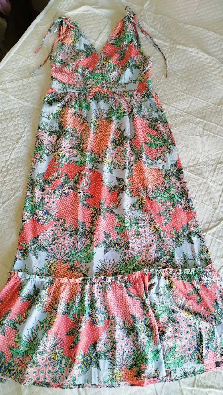 Vestido longo rosa e azul - M - Foto 3