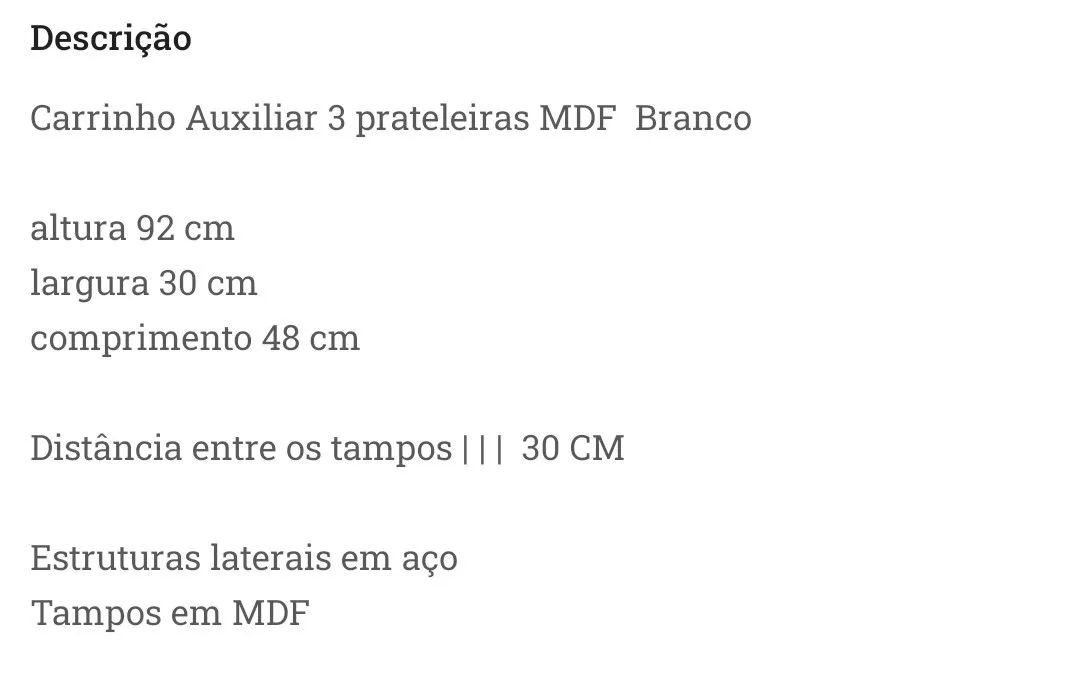 Carrinho auxiliar  - Foto 2