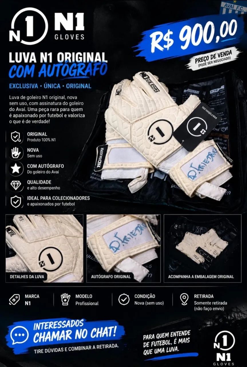 LUVA DE GOLEIRO ORIGINAL + AUTÓGRAFO DO DOUGLAS FRIEDRICH - Foto 2