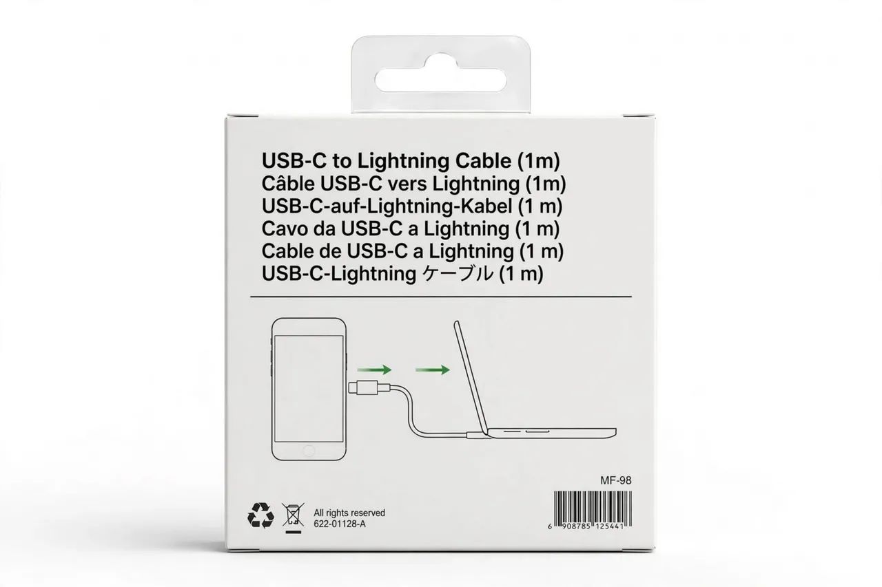 Cabo de iPhone Lightning 20W Usb-C Tipo C  1M/2M USB de Carregamento Rápido/Dados - Foto 2