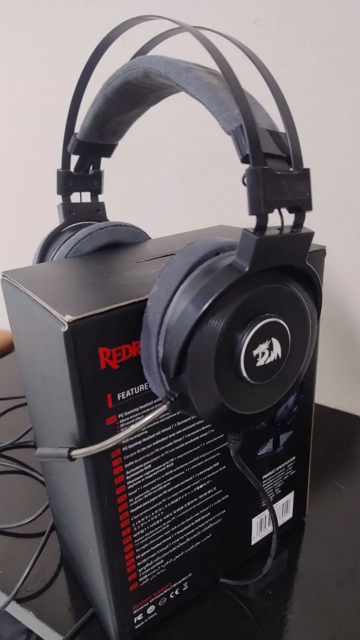 Fone headset Redragon Lamia 2 preto usado - Foto 4