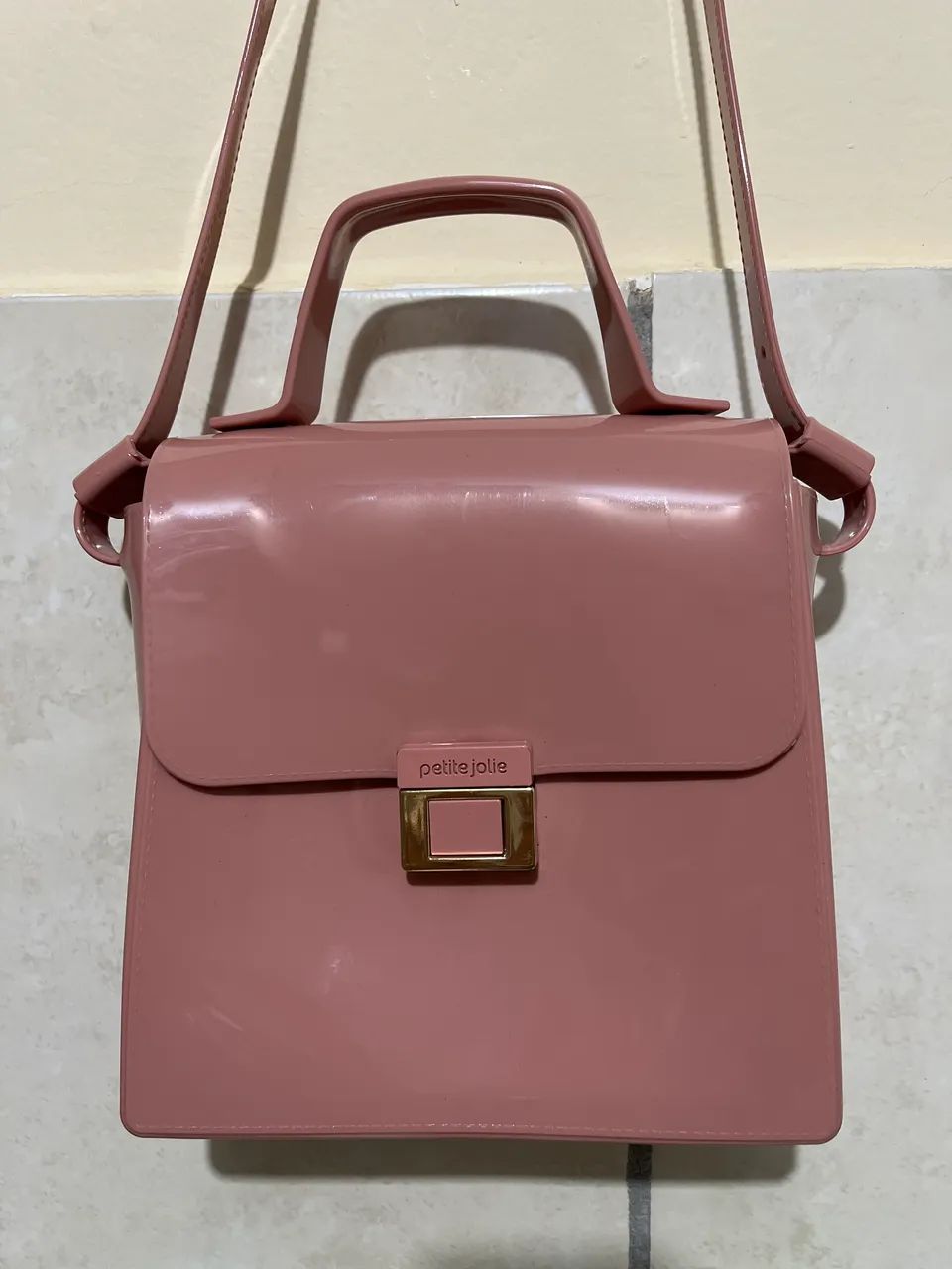 Bolsa Petite Jolie rosê nova sem uso 