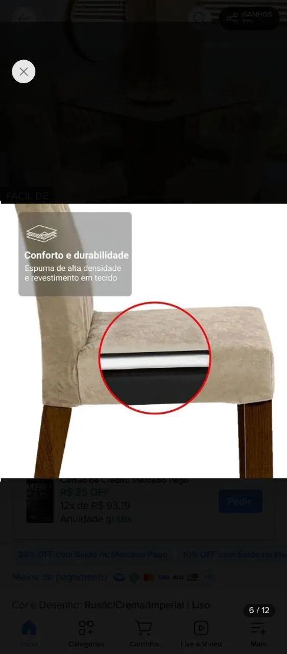 Mesa de jantar com 4 cadeiras  - Foto 5