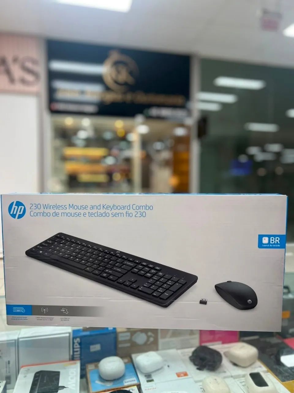 KIT MOUSE E TECLADO SEM FIO ADAPTADOR HP 230