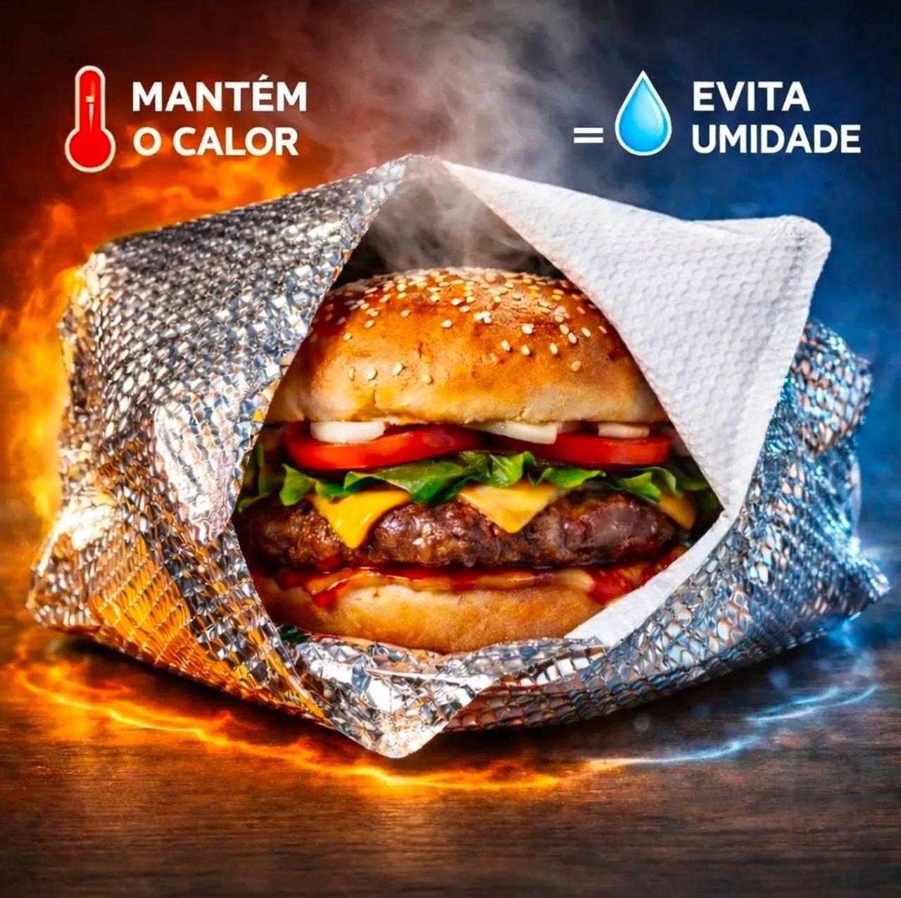 Papel alumínio laminado para lanche hamburguer mantém a temperatura  - Foto 2