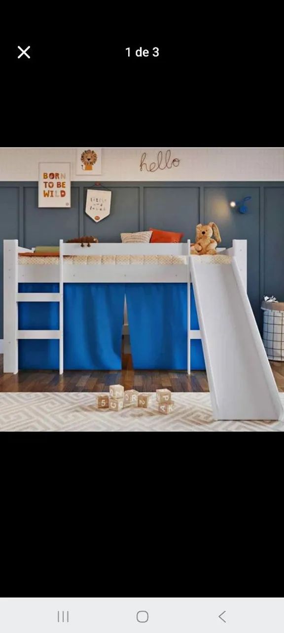 Cama infantil com escorregador  - Foto 3