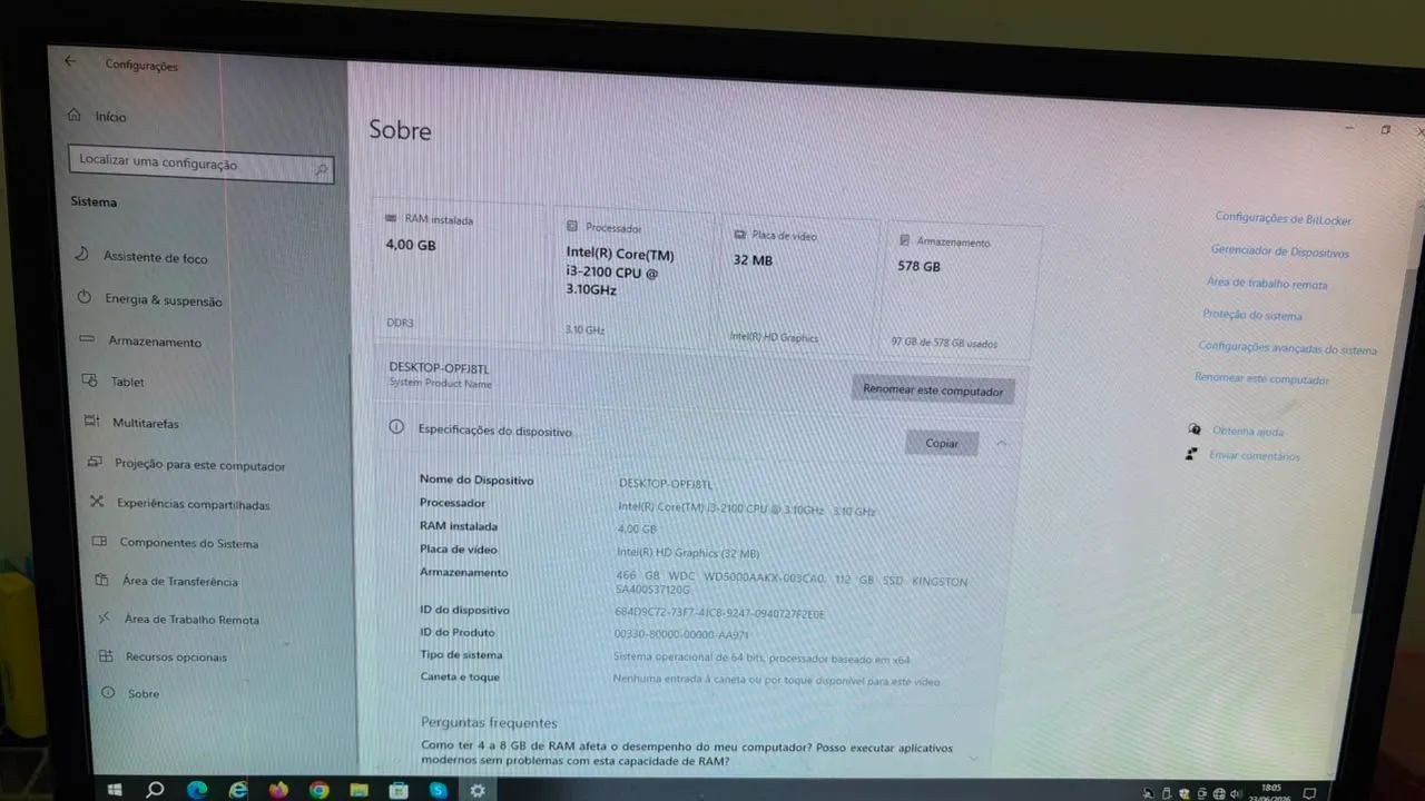 PC de mesa i3 de 2ª geração 4gb - Foto 5