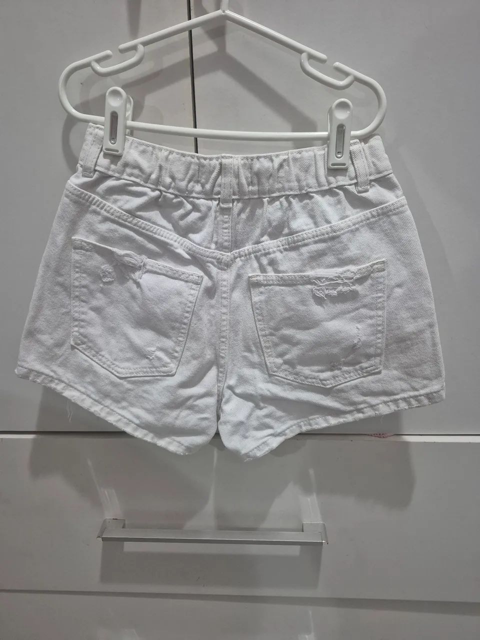 Short ZARA  branco desfiado - Foto 2