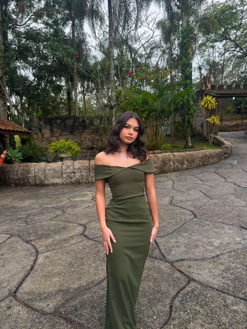 VESTIDO DE FESTA: Verde Oliva