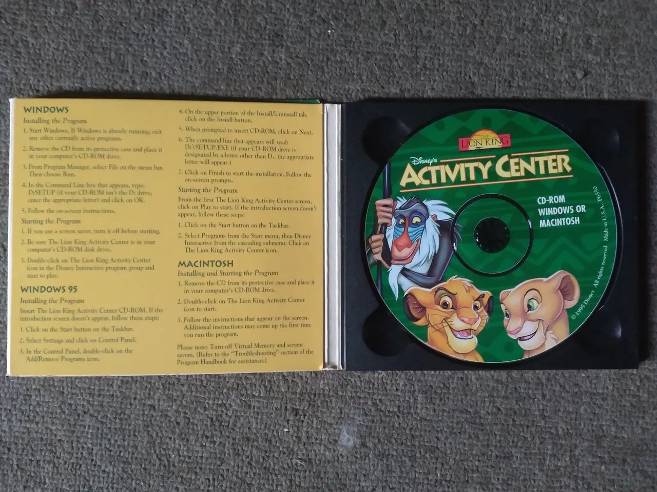 CD THE LION KING DISNEY'S ACTIVITY CENTER 1995 - Foto 3