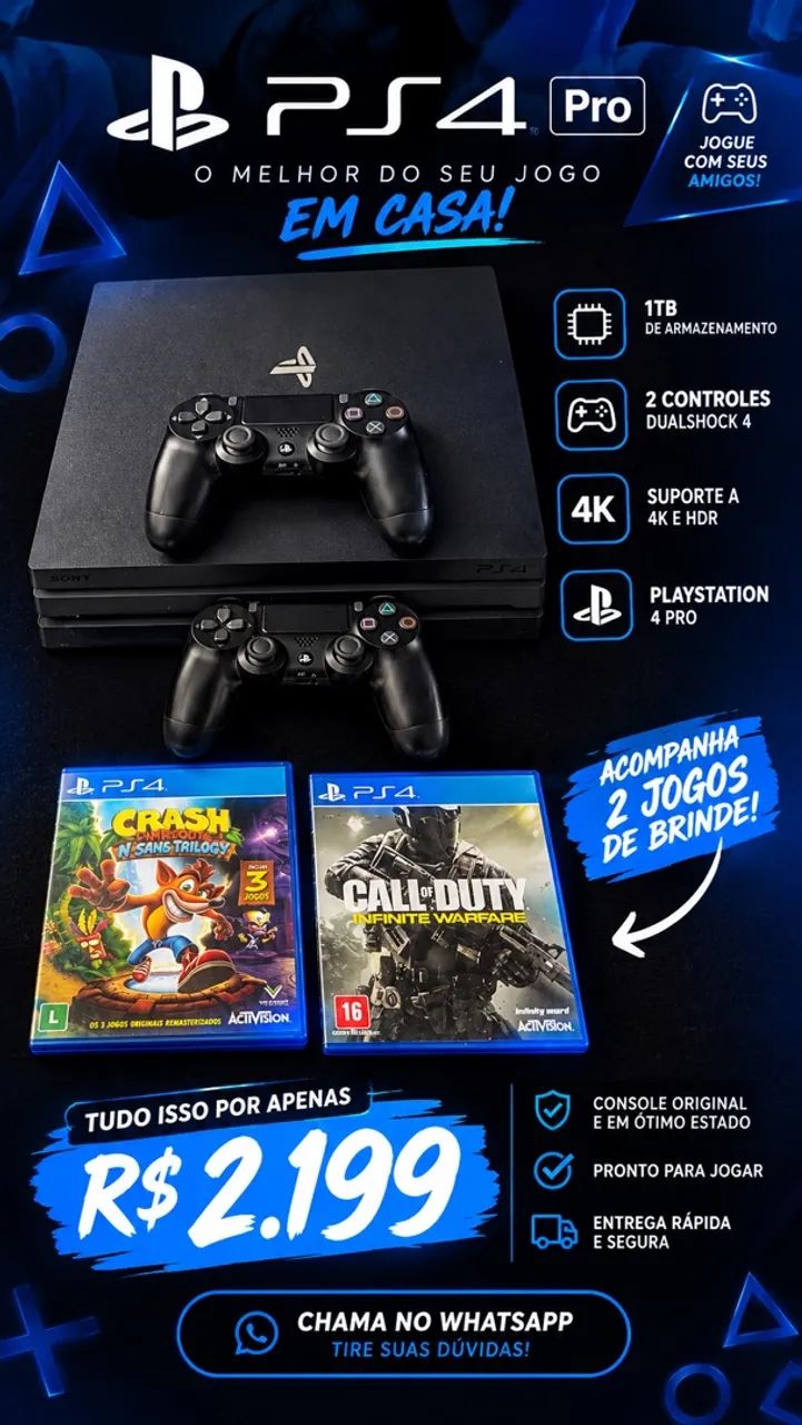 Ps4 pro 1tb - Foto 4