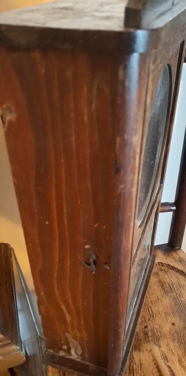 Caixa de relógio antigo de parede - Foto 4