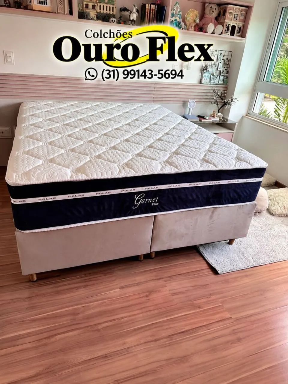 CAMA BOX QUEEN + Colchão MOLAS ENSACADAS -NOVA 