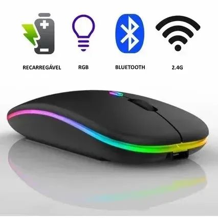 Mouse Sem Fio C/ LED Bluetooth + 2.4G ? A'Gold (MS=03A)