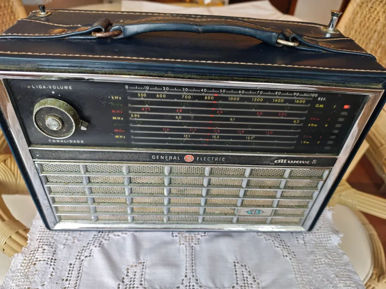 Rádio General Eletric (GE), ALL WAVE 8, funcionando antiguidade - Foto 2