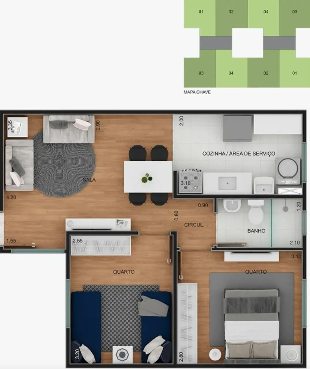 PLANTA 43m²