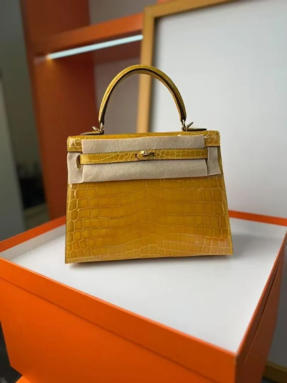 BOLSA MINI KELLY CROCODILO HAND MADE 