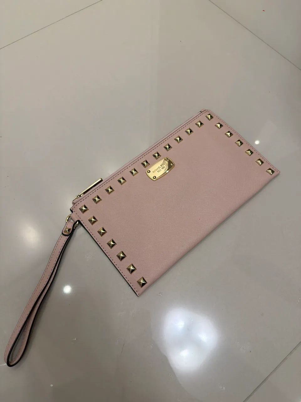 Bolsa Carteira Michael Kors Original Rosa com Spikes - Nova