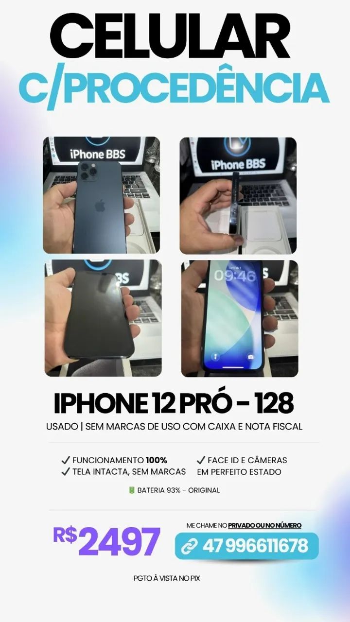 Iphone 12 Pro azul - 128 de memória - Celulares e Smartphones