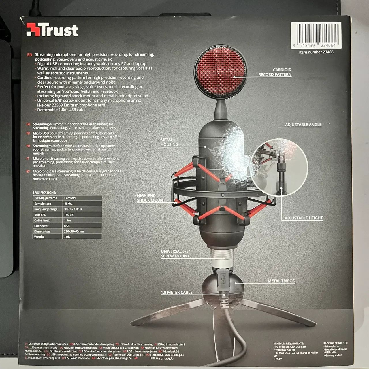 Microfone Gamer Profissional Trust Buzz Gxt 244 Usb - Foto 3