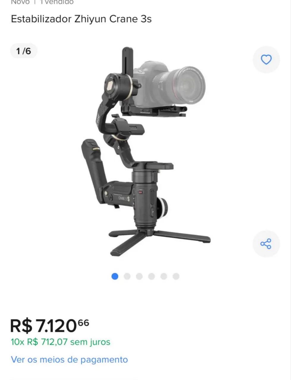 Estabilizador Zhiyun Crane 3s - Foto 3