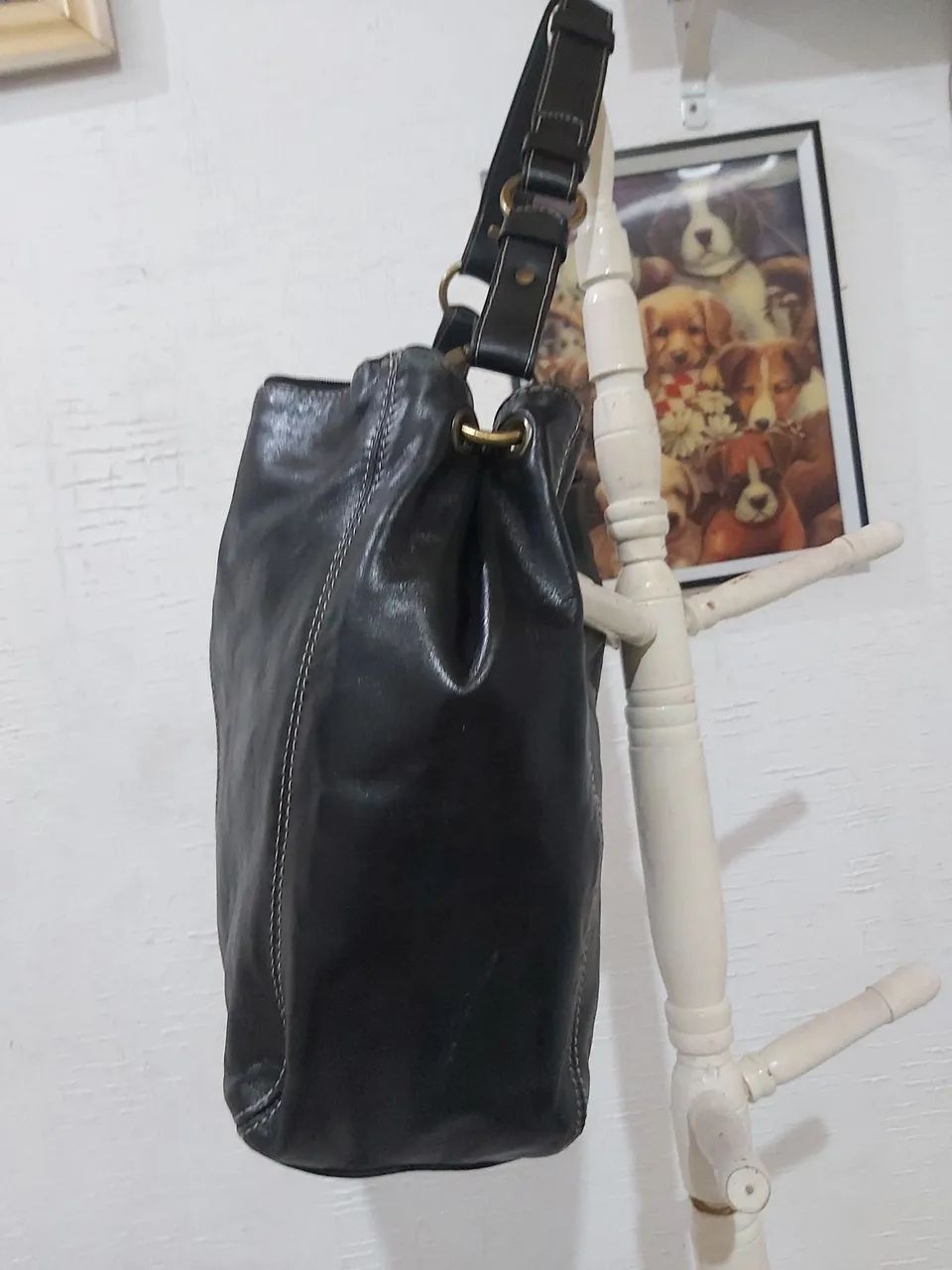 Bolsa Corello preta couro  - Foto 3
