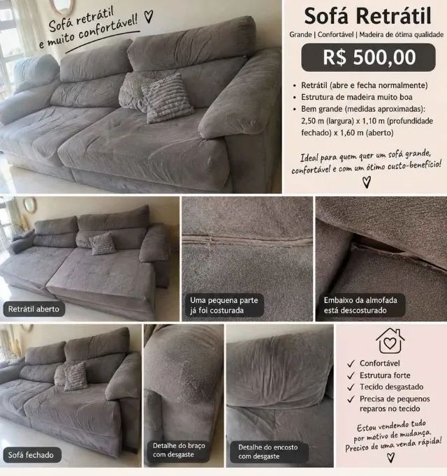 sofá retrátil