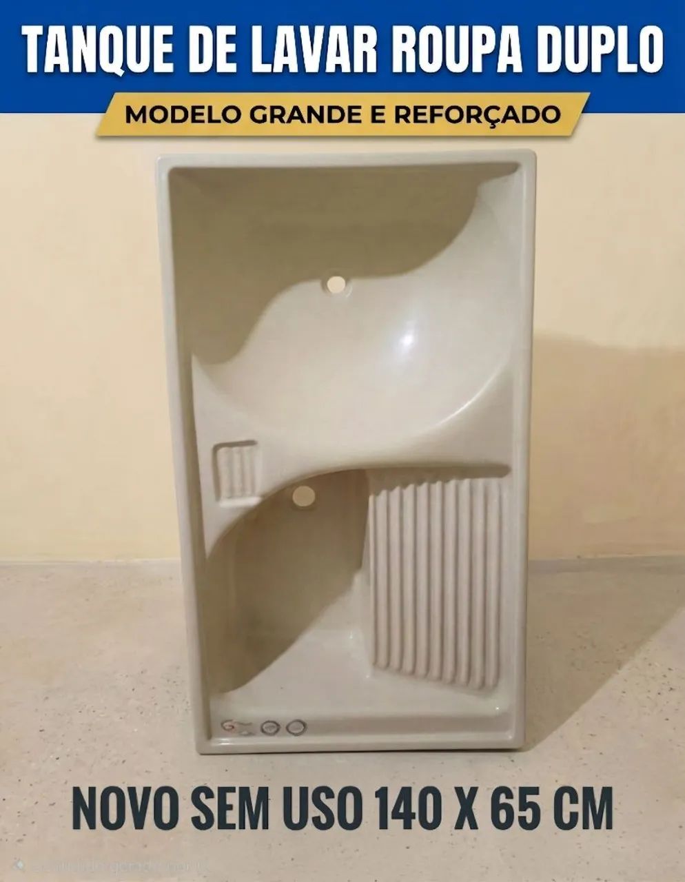 Tanque duplo mármore sintético 