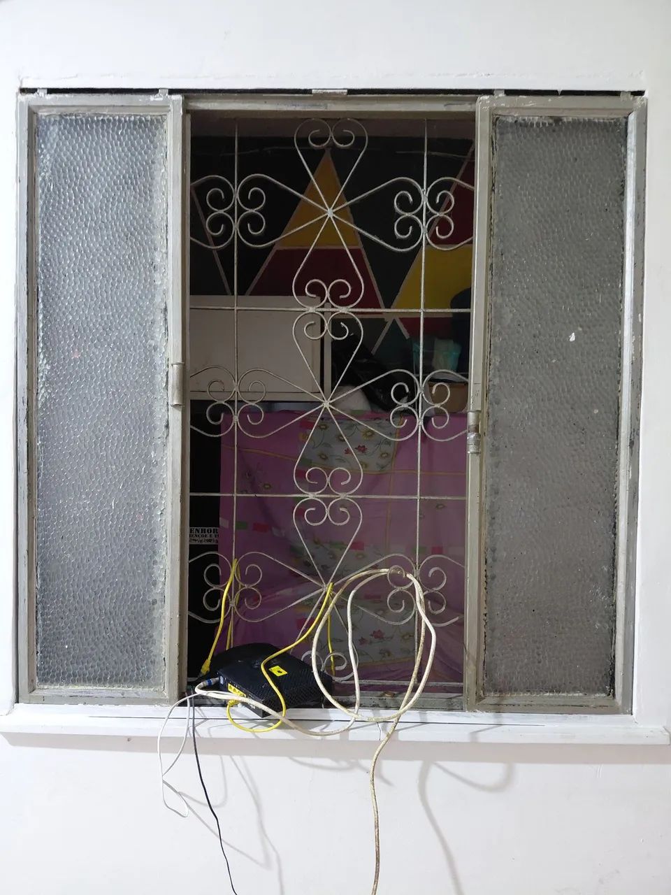 Janela de puro ferro com vidro 