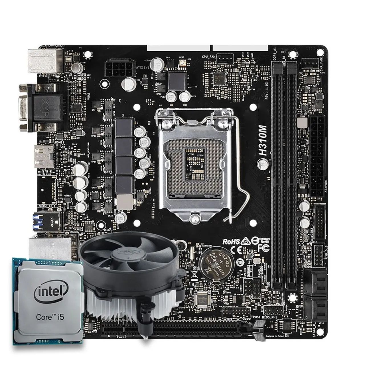 H310m pro vh plus + i5 8400 + cooler - Peças de Hardware - Nova