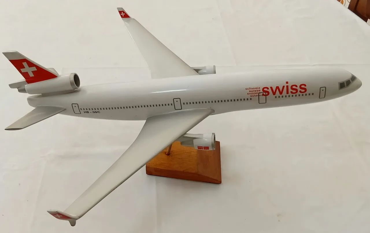 Maquete Avião MD-11 Swissair 50 cm - Foto 2