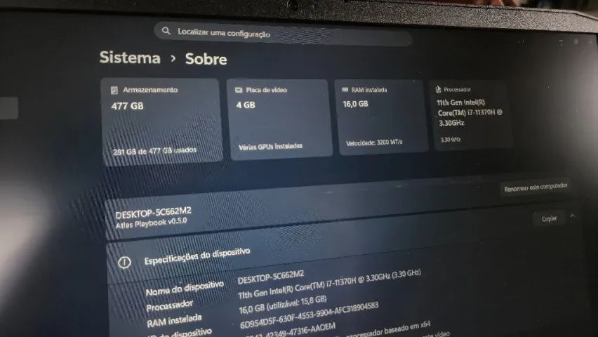 Notebook Lenovo Ideapad Gaming 3i com i7 11370h  - Foto 3