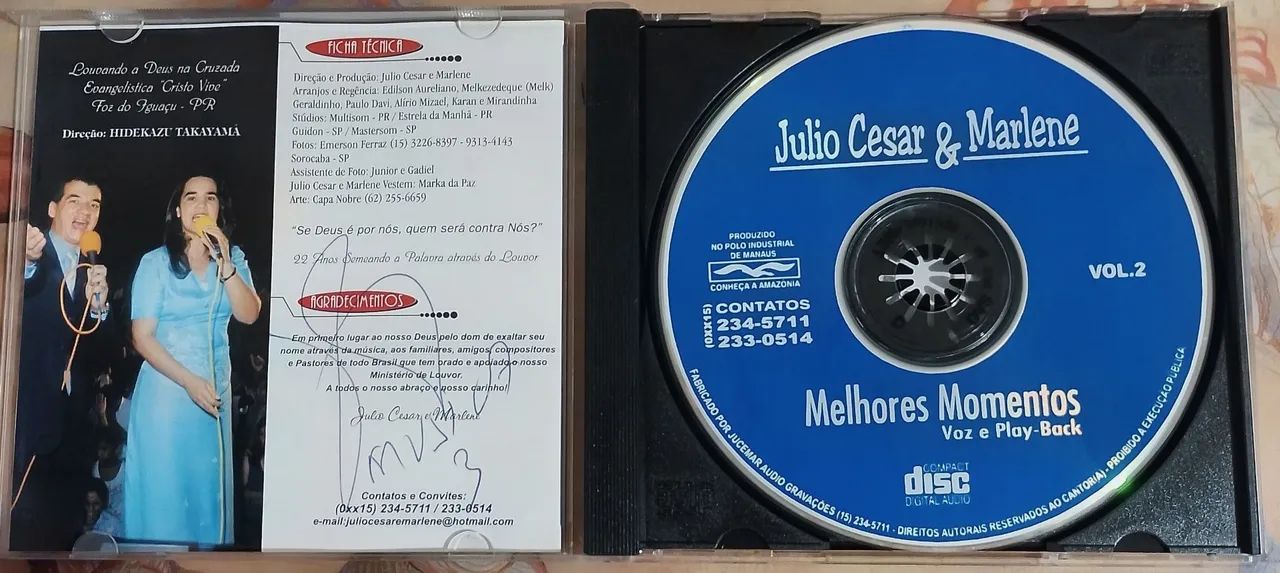 Cd Julio Cesar E Marlene Melhores Momentos Vol 2  - Foto 2