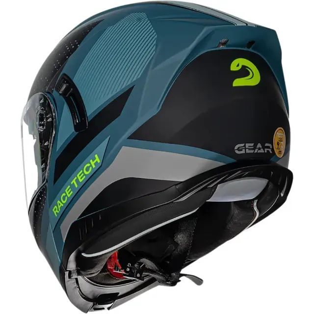 Capacete Race Tech Signal Gear - Azul/Preto Fosco (Articulado) - Foto 4