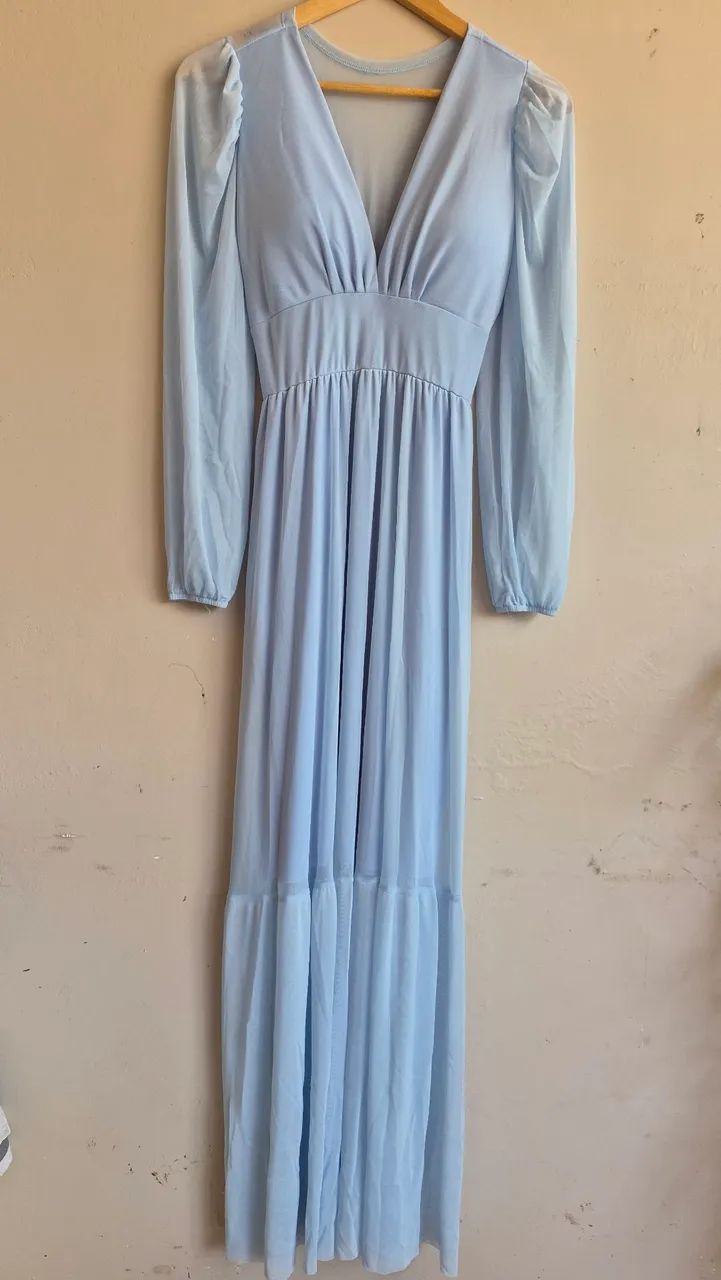 ? Vestido Longo Azul Serenity ? Elegante e Romântico - Foto 2