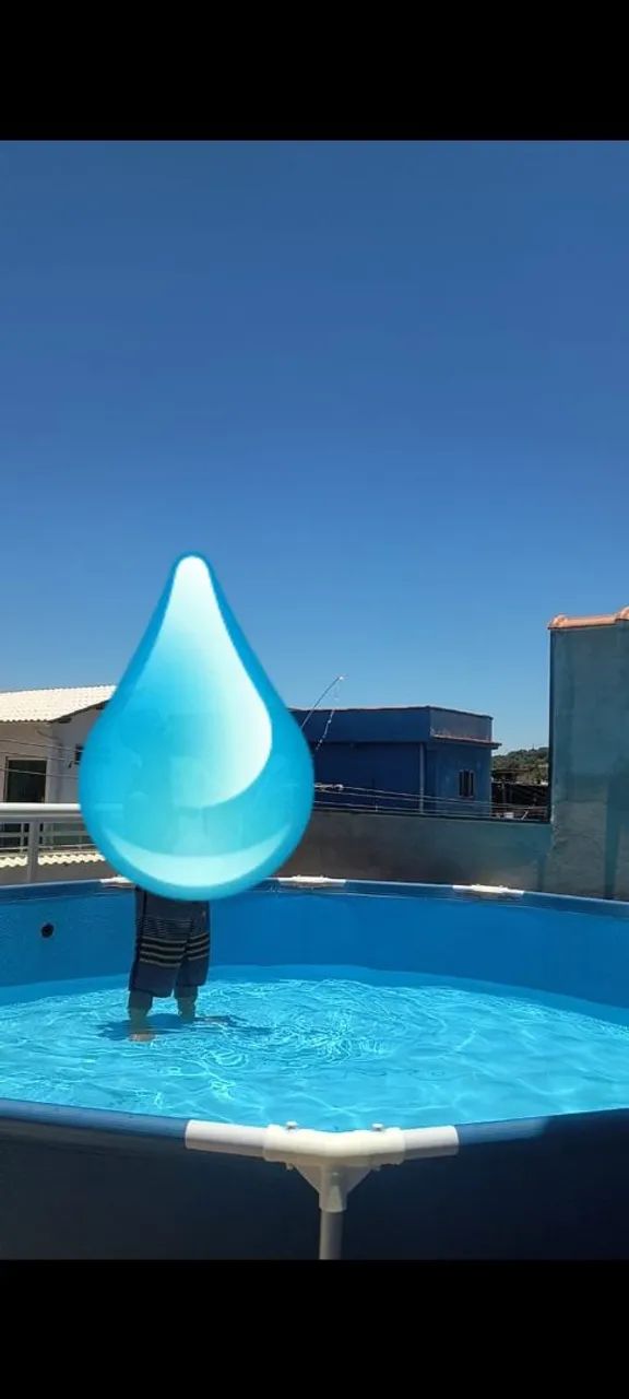 Piscina redonda com capa 