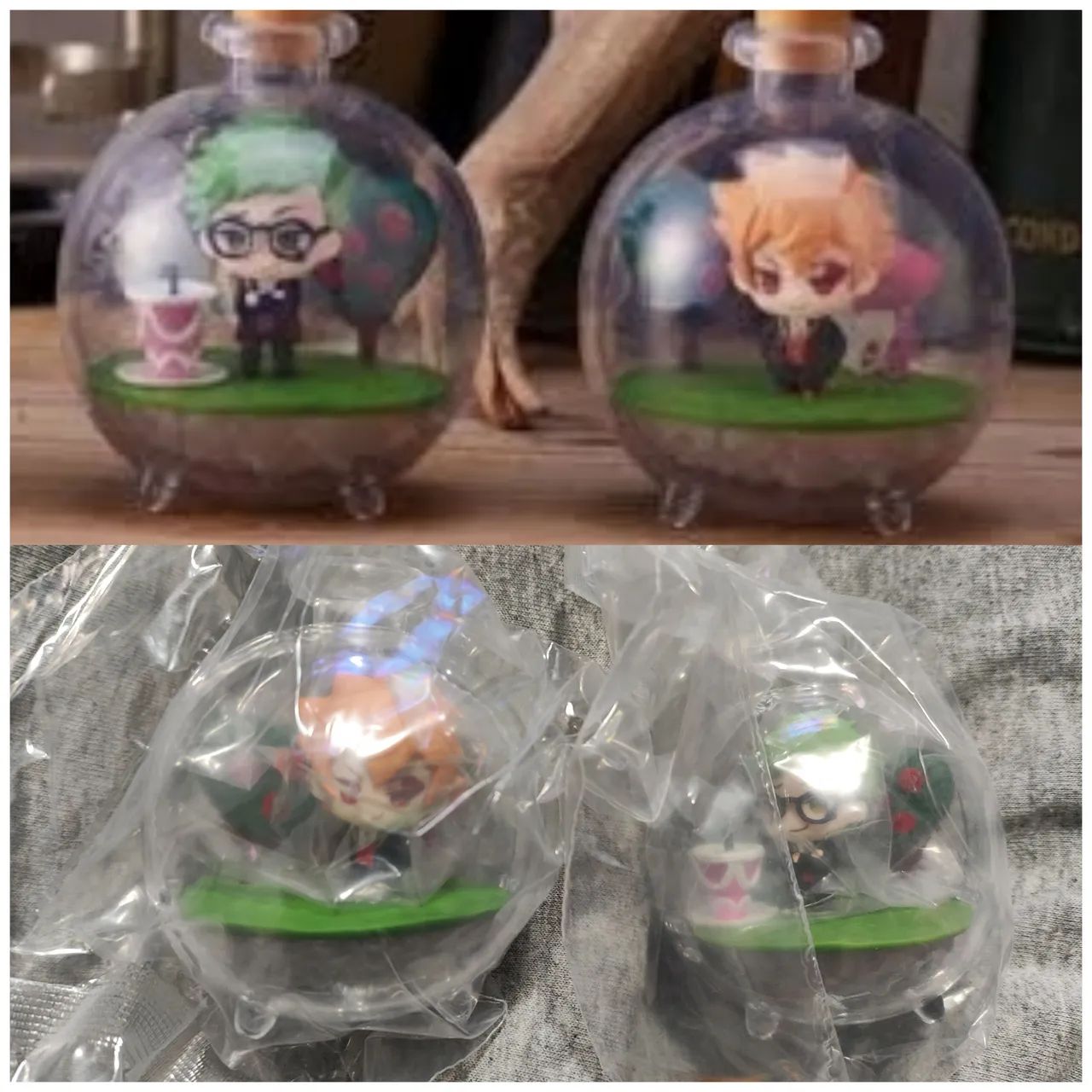 Original Dupla de Miniaturas em Esfera Twisted Wonderland - Trey e Ace