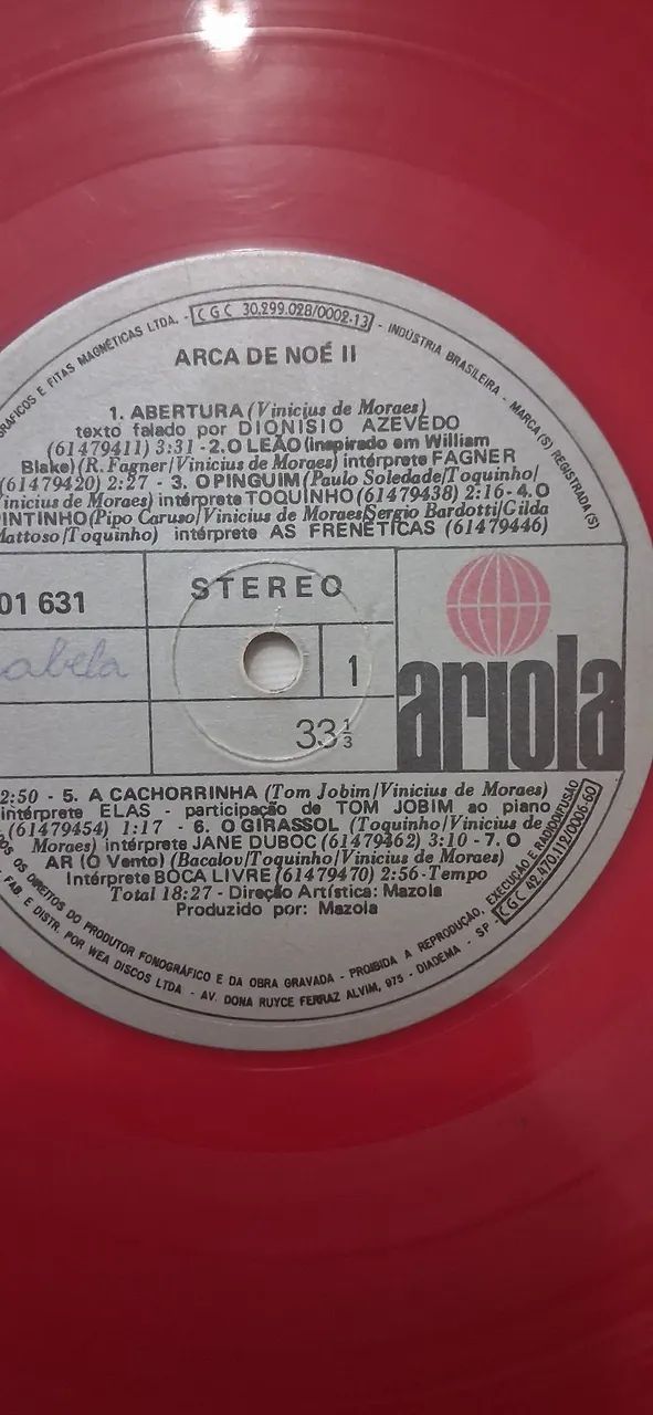 Lp Vinícius de Moraes "a arca de Noé 2" vinil red. Usado - Foto 3