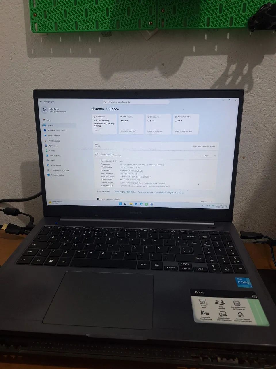 Notebook samsung book 