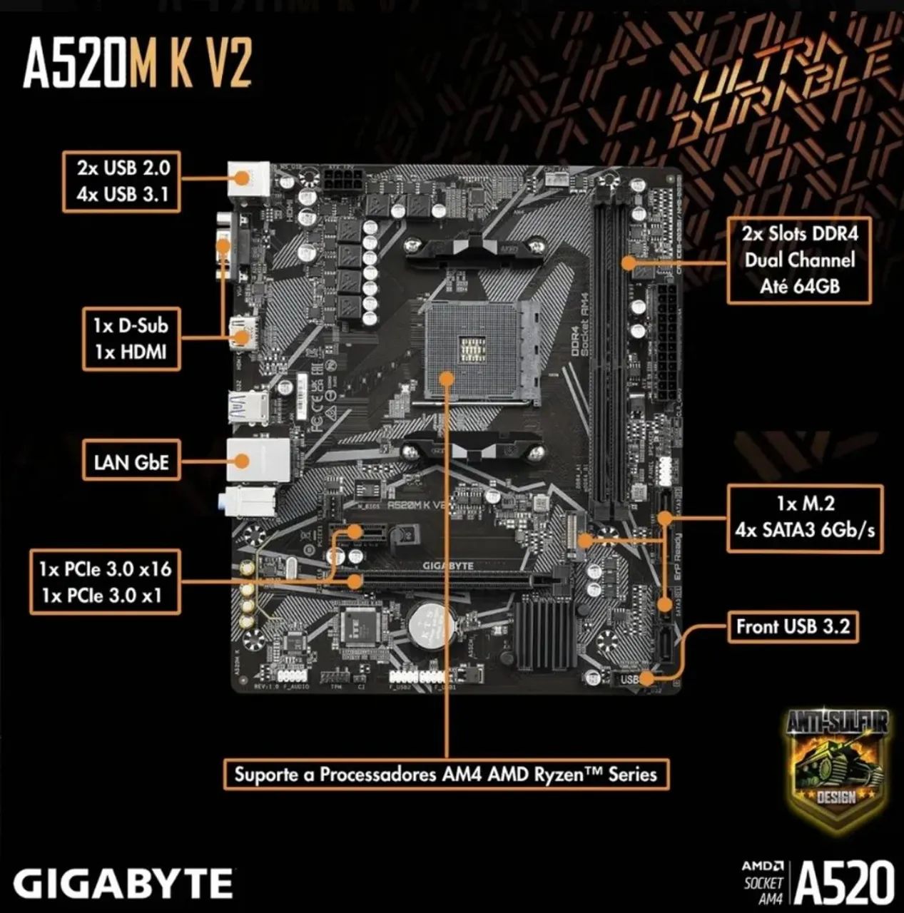 Placa Mãe Gigabyte NUNCA USADA - Foto 4