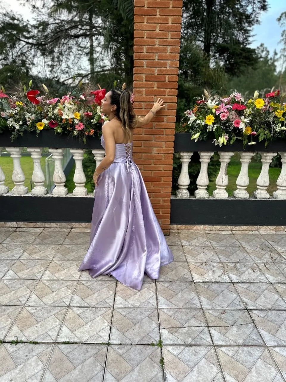 VESTIDO  DE FESTA - LILÁS - CETIM - Foto 3