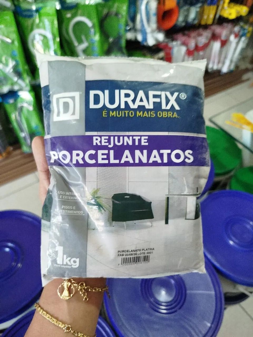 Rejunte platina DURAFIX porcelanatos 1kg