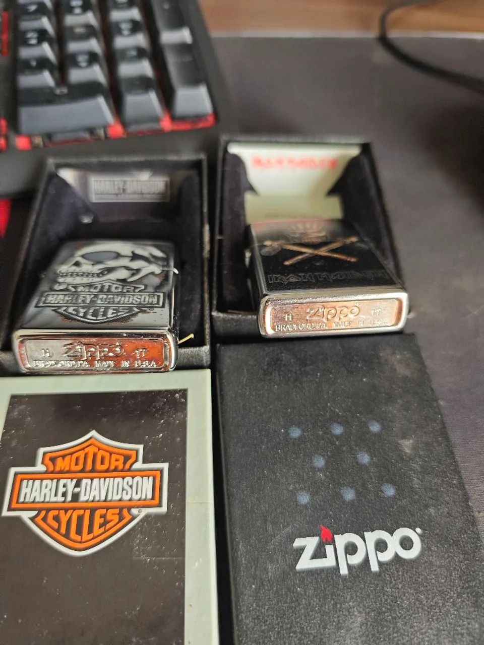 Zippo original Harley Davidson e iron maiden - Hobbies e coleções
