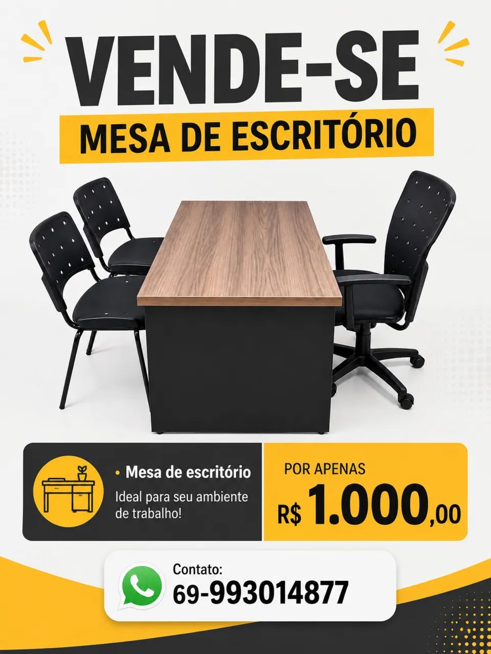 Jogo de mesa escritório 
