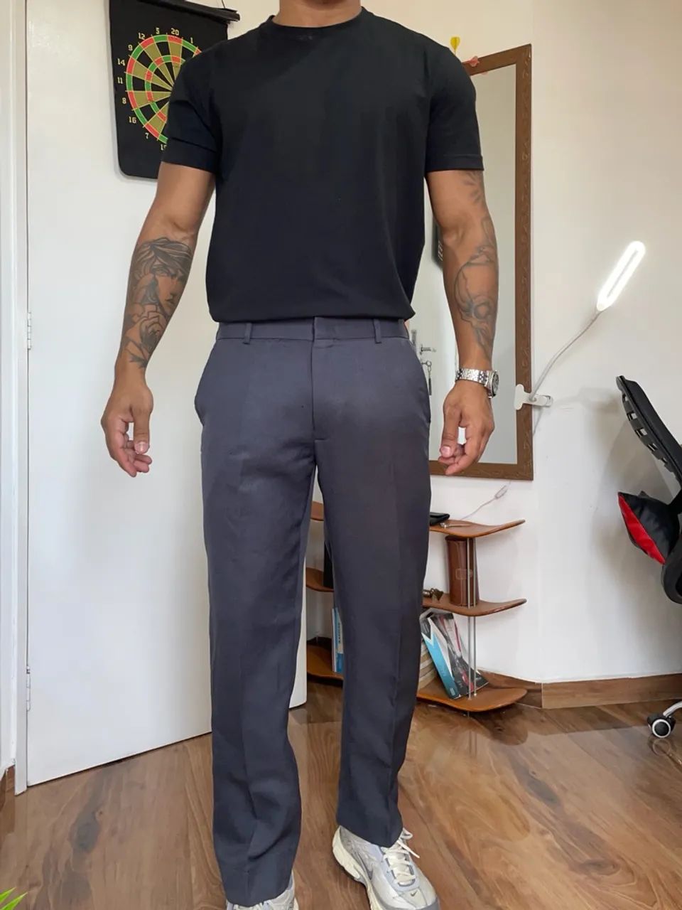 Calça alfaiataria cinza 40 - Foto 2