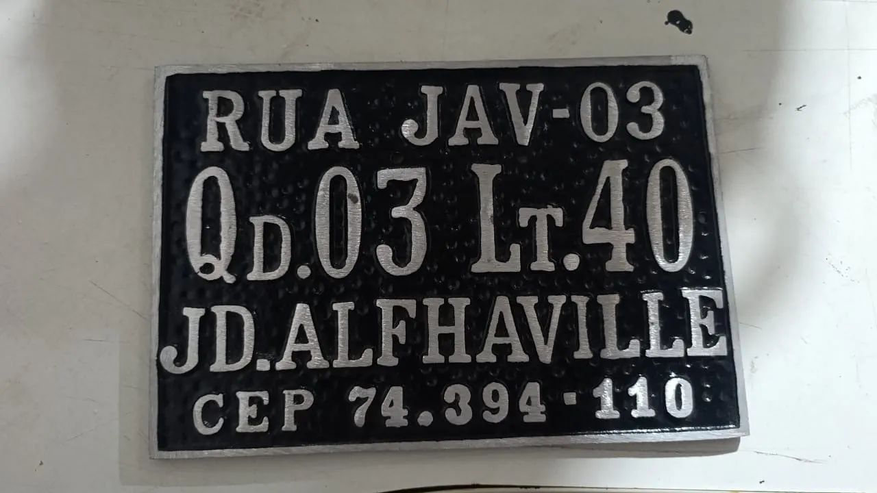 Placas de endereço no alumínio .