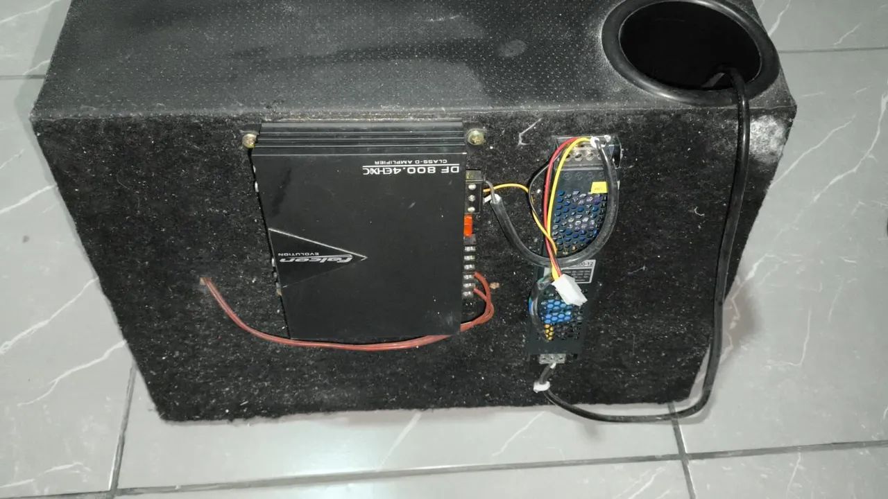 Caixa de som automotivo mais módulo e fonte - Foto 2
