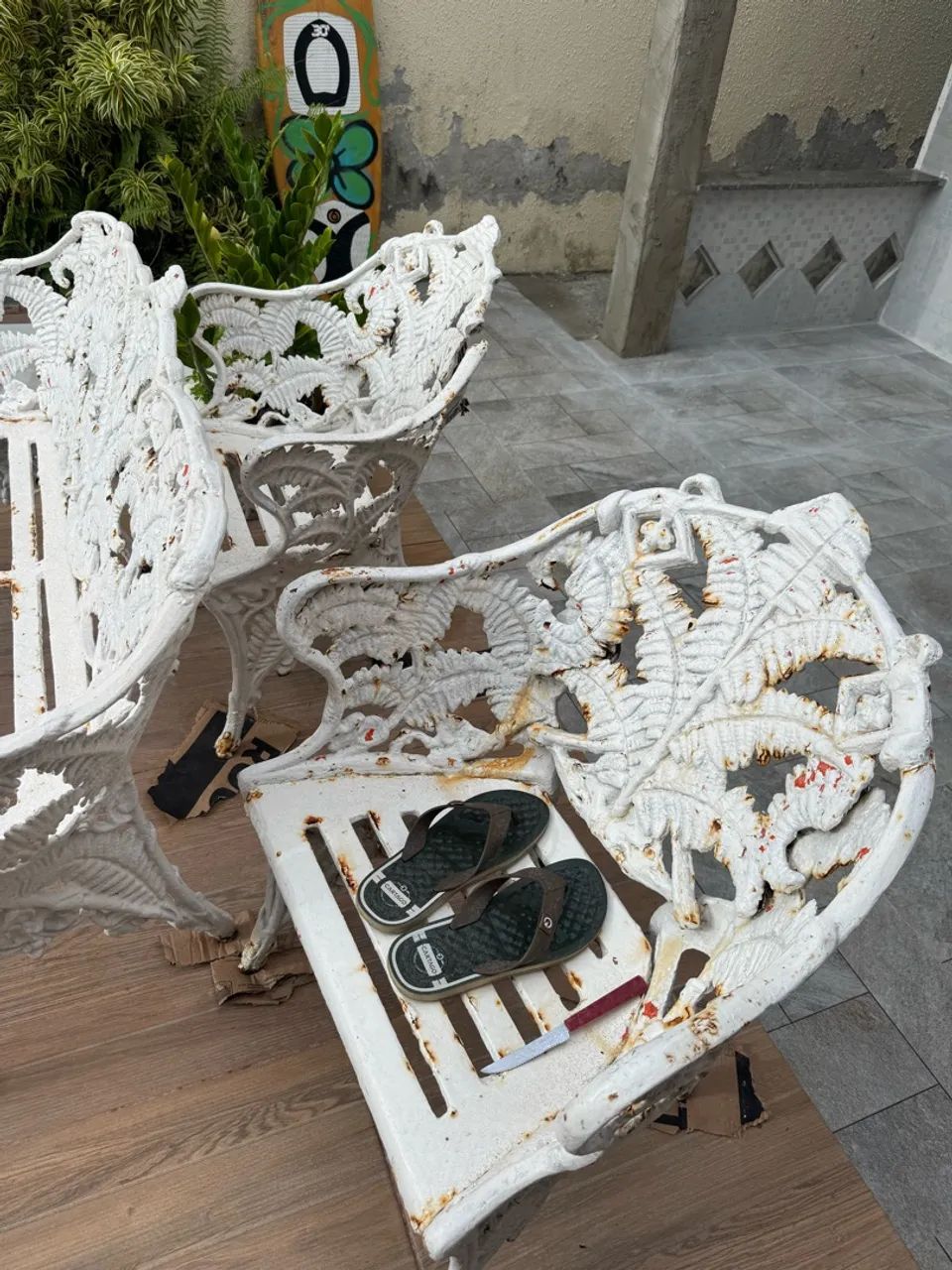 VENDO CONJUNTO DE CADEIRAS DE FERRO! - Foto 2