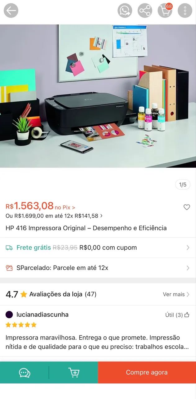 Impressora HP TANK WIRELESS 416 - Foto 2